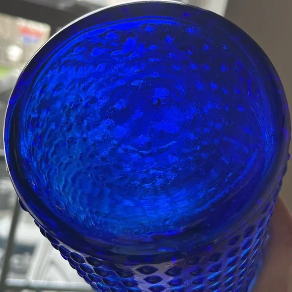 Vintage cobalt blue hobnail glass canisters set of three - Picture 11 of 11